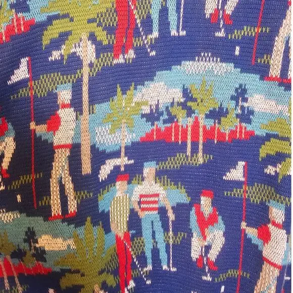 Crossings Rare Vintage Golf Themed Dadcore V-Neck Pullover Cotton Sweater